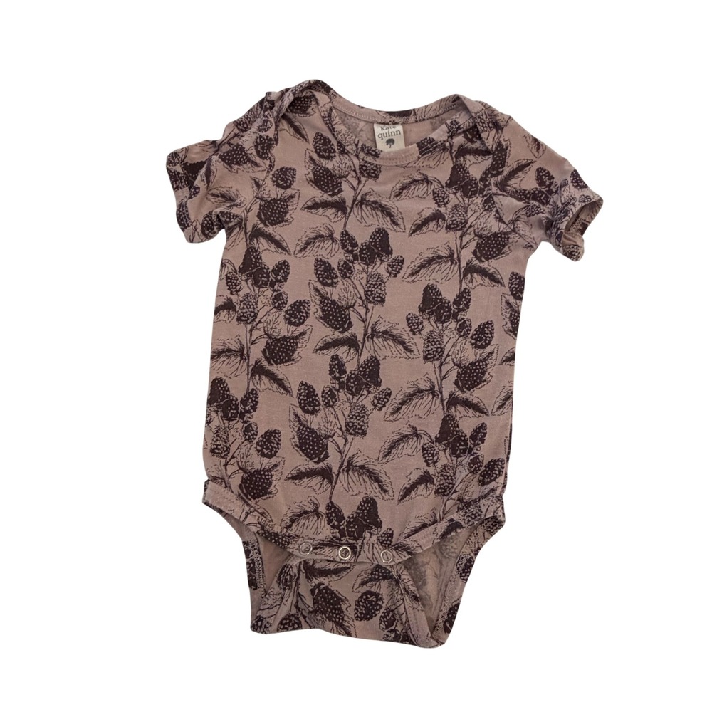 Kate‎ Quinn Blackberry Botanical Print Modal Bodysuit Mauve 3-6 Months